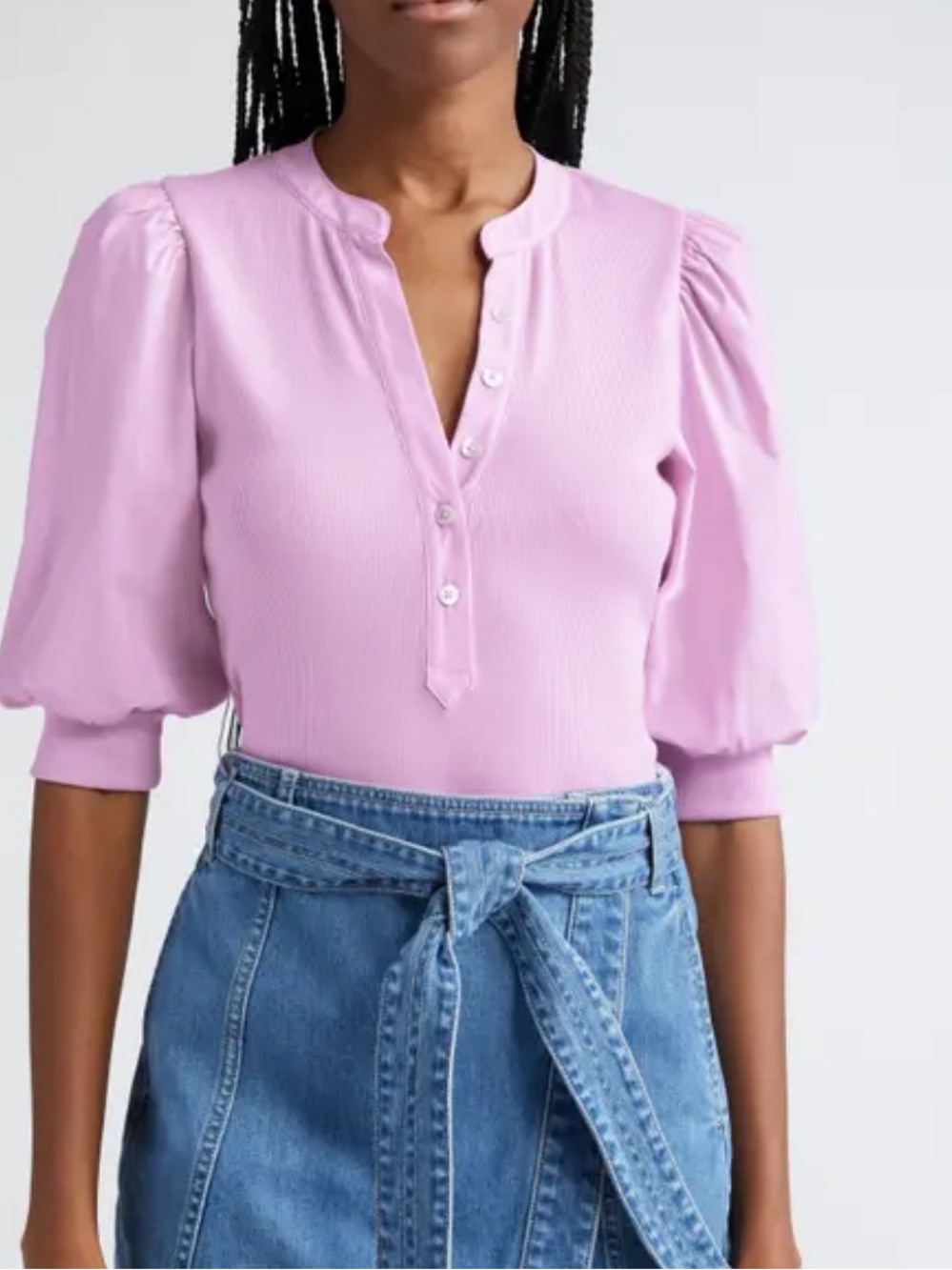 VERONICA BEARD Coralee Orchid Cotton Top - Picture 7 of 13